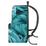 Turquoise Rose Flower Print Backpack