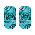 Turquoise Rose Flower Print Bar Stool Covers
