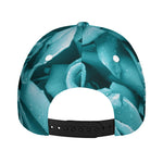 Turquoise Rose Flower Print Baseball Cap