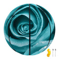Turquoise Rose Flower Print Basketball