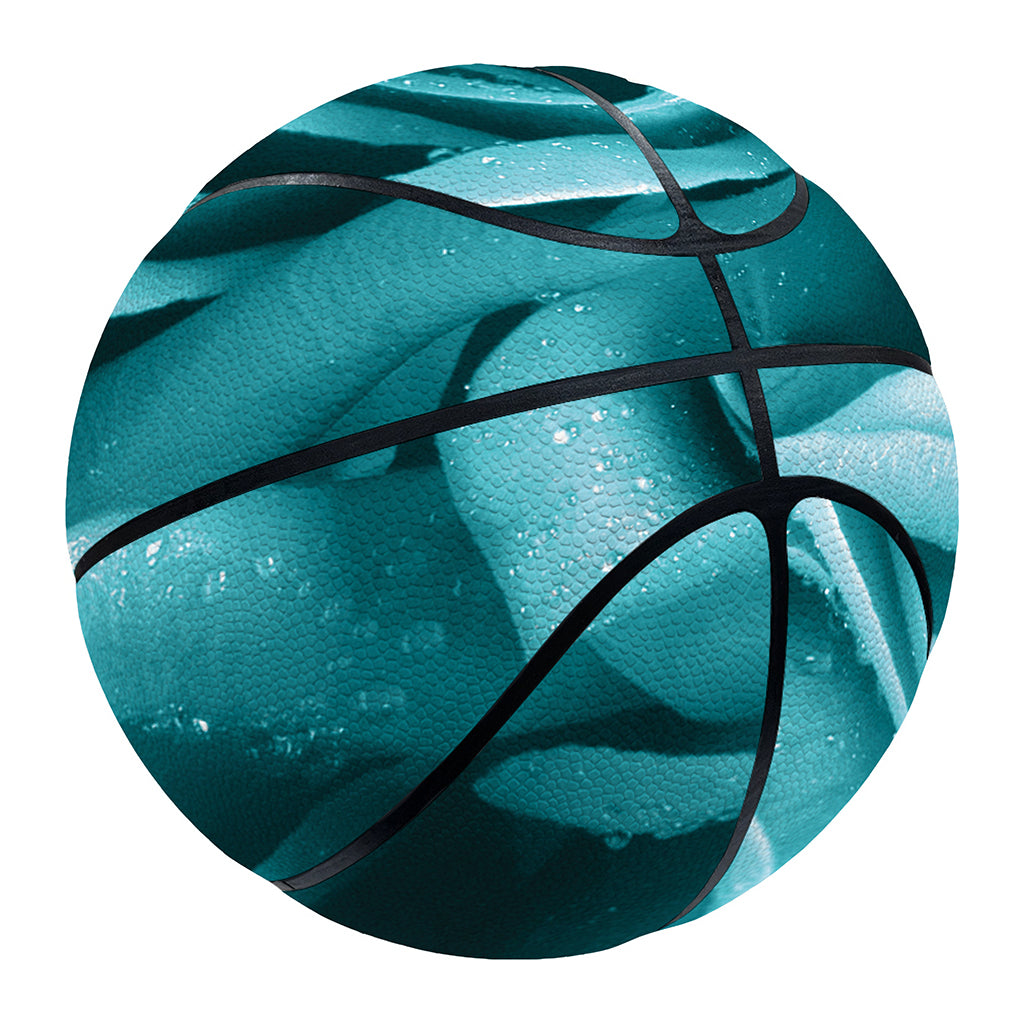 Turquoise Rose Flower Print Basketball