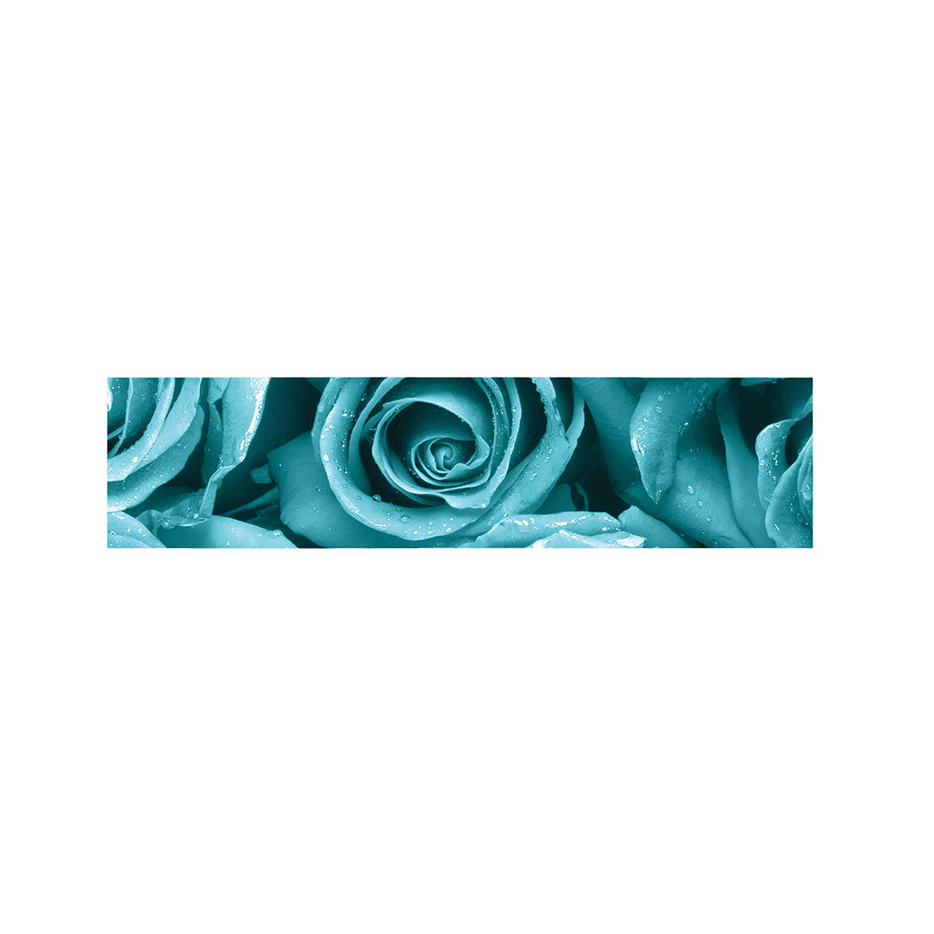 Turquoise Rose Flower Print Bed Runner