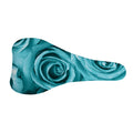 Turquoise Rose Flower Print Bicycle Seat Cover