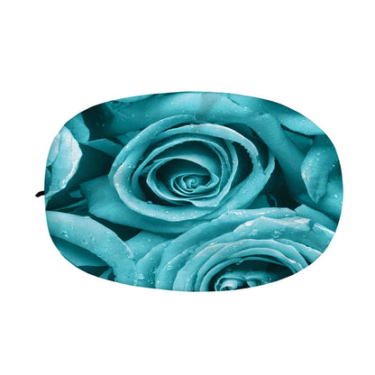 Turquoise Rose Flower Print Car Side Mirror Covers