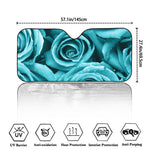 Turquoise Rose Flower Print Car Windshield Sun Shade