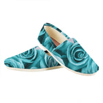 Turquoise Rose Flower Print Casual Shoes
