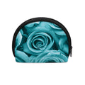 Turquoise Rose Flower Print Coin Purse
