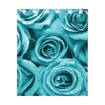 Turquoise Rose Flower Print Curtain