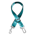 Turquoise Rose Flower Print Dog Seat Belt