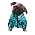 Turquoise Rose Flower Print Dog Zip Up Jacket