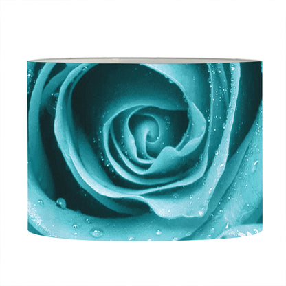 Turquoise Rose Flower Print Drum Lamp Shade