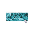 Turquoise Rose Flower Print Extended Mouse Pad