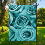 Turquoise Rose Flower Print Garden Flag