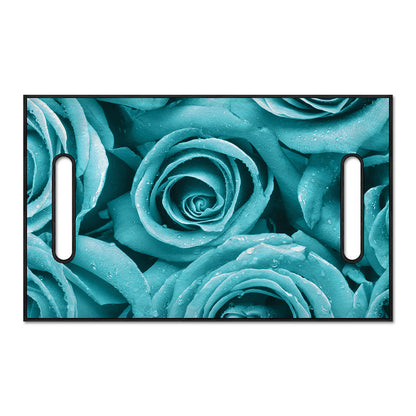 Turquoise Rose Flower Print Golf Cart Seat Cover