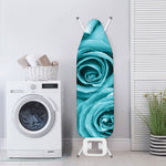 Turquoise Rose Flower Print Ironing Board Cover