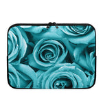 Turquoise Rose Flower Print Laptop Sleeve