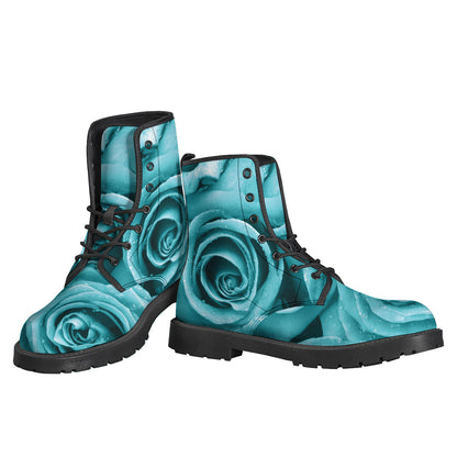 Turquoise Rose Flower Print Backpack