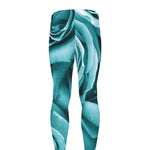 Turquoise Rose Flower Print Men's leggings