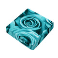 Turquoise Rose Flower Print Outdoor Seat Cushion Cover