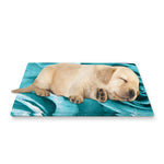 Turquoise Rose Flower Print Pet Cooling Mat Cover