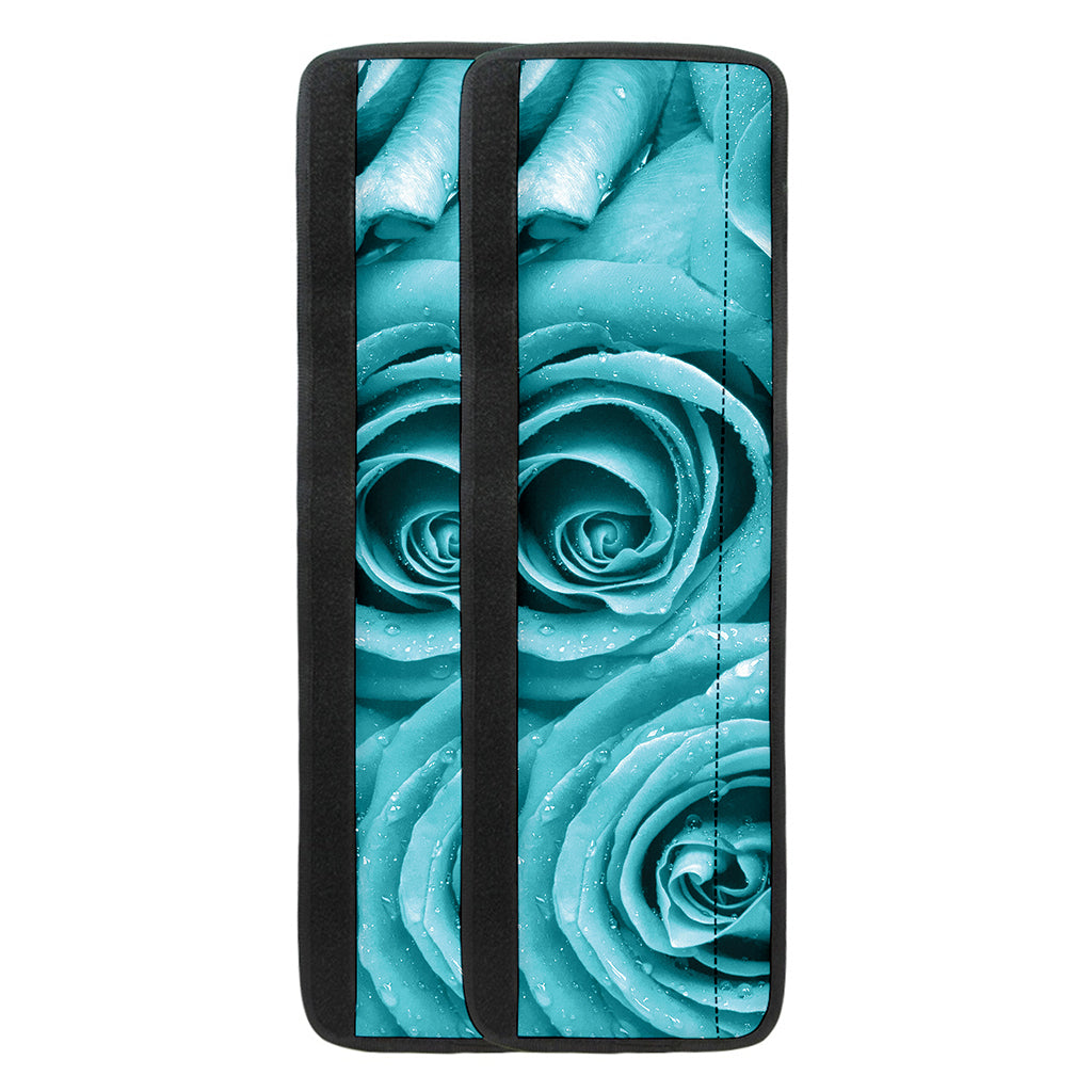 Turquoise Rose Flower Print Refrigerator Handle Covers