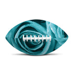 Turquoise Rose Flower Print Rugby Ball