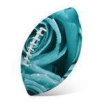 Turquoise Rose Flower Print Rugby Ball