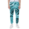 Turquoise Rose Flower Print Joggers