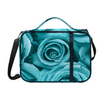 Turquoise Rose Flower Print Shoulder Strap Bible Bag