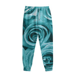 Turquoise Rose Flower Print Sweatpants