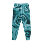 Turquoise Rose Flower Print Sweatpants