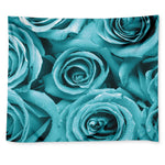 Turquoise Rose Flower Print Tapestry
