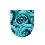 Turquoise Rose Flower Print Toilet Lid Cover