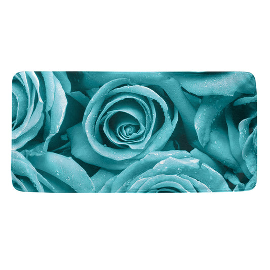 Turquoise Rose Flower Print Towel