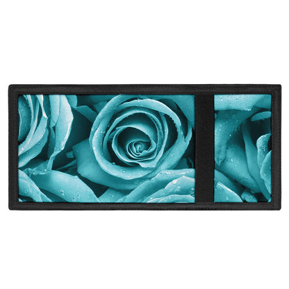 Turquoise Rose Flower Print Trifold Wallet