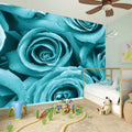 Turquoise Rose Flower Print Wall Sticker