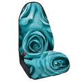 Turquoise Rose Flower Print Waterproof Car Seat Cover
