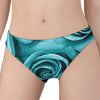 Turquoise Rose Flower Print Women's Panties