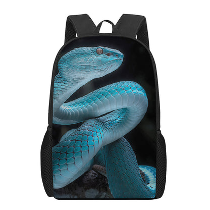 Turquoise Snake Print 17 Inch Backpack