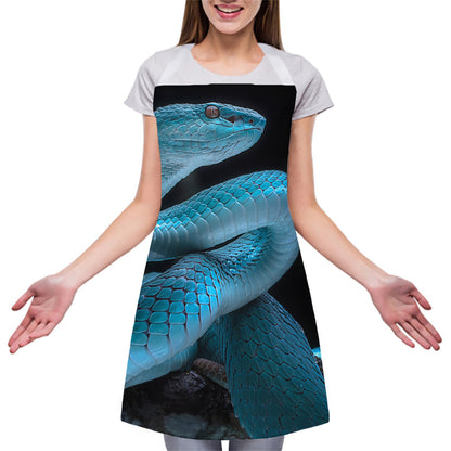 Turquoise Snake Print Adjustable Apron