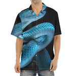 Turquoise Snake Print Aloha Shirt