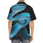 Turquoise Snake Print Aloha Shirt