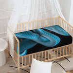 Turquoise Snake Print Baby Crib Sheet