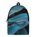 Turquoise Snake Print School Backpack