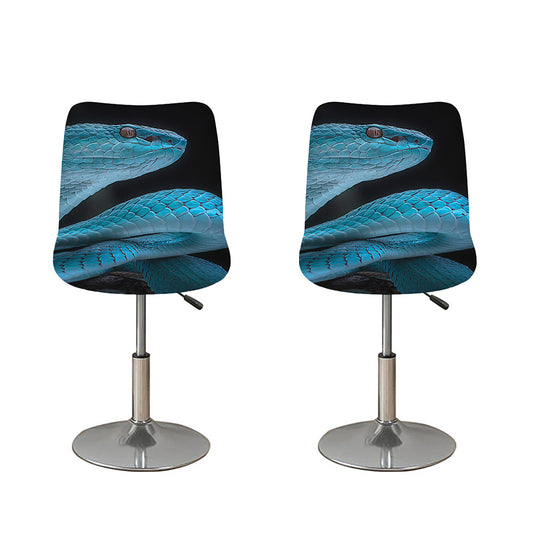 Turquoise Snake Print Bar Stool Covers