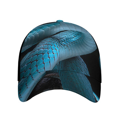 Turquoise Snake Print Baseball Cap