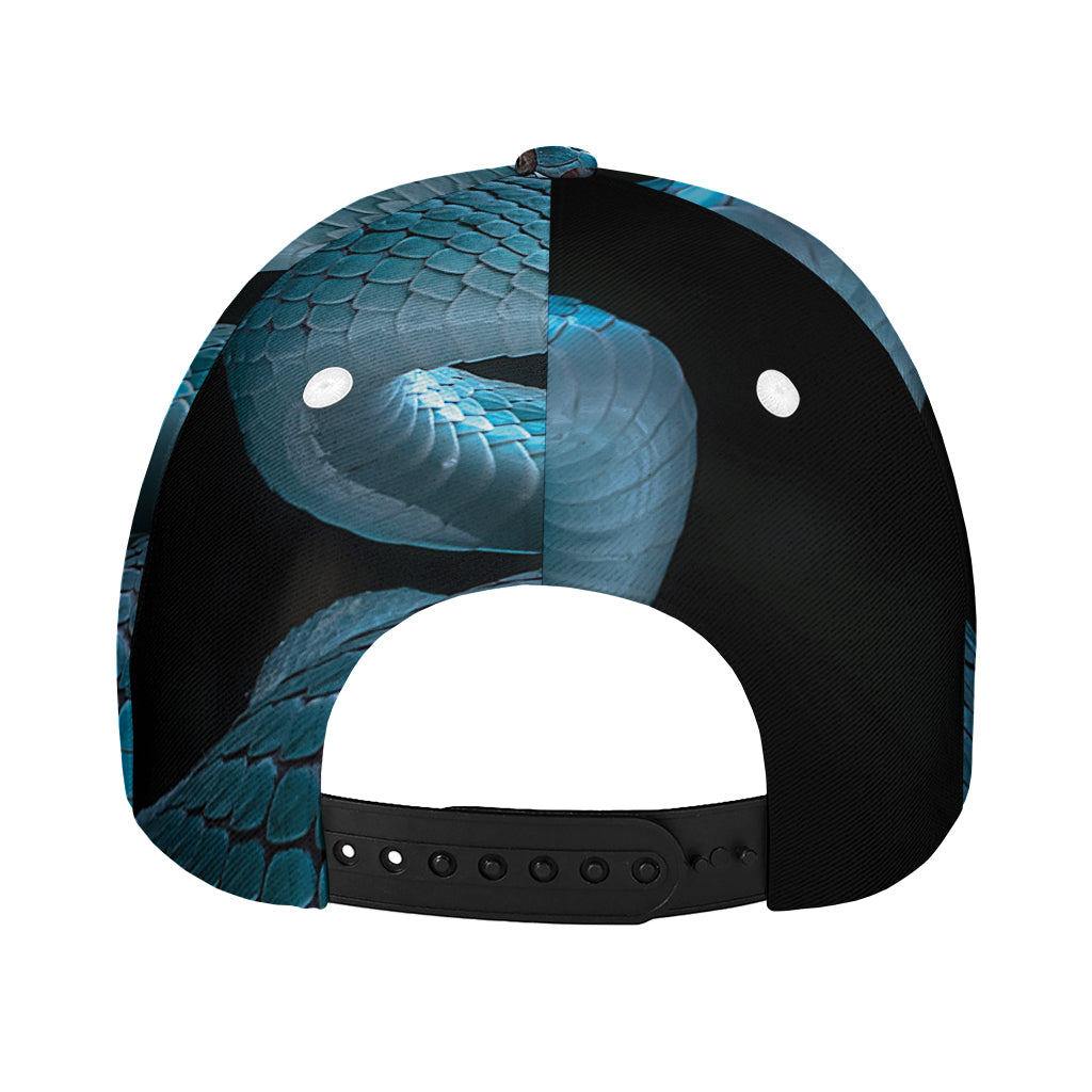 Turquoise Snake Print Baseball Cap