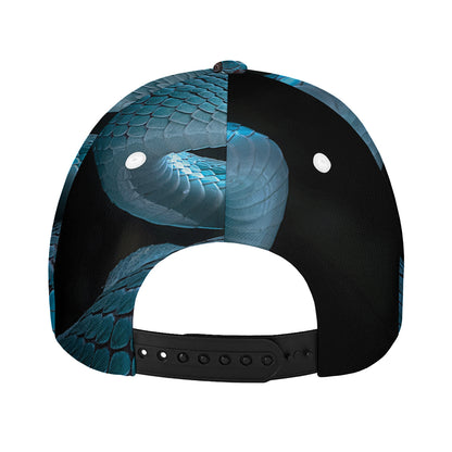 Turquoise Snake Print Baseball Cap