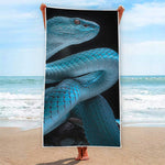 Turquoise Snake Print Beach Towel