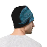 Turquoise Snake Print Beanie
